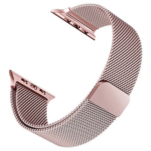 Ремешок Gurdini Milanese Loop металлический для Apple Watch 42/44мм, Розовое золото