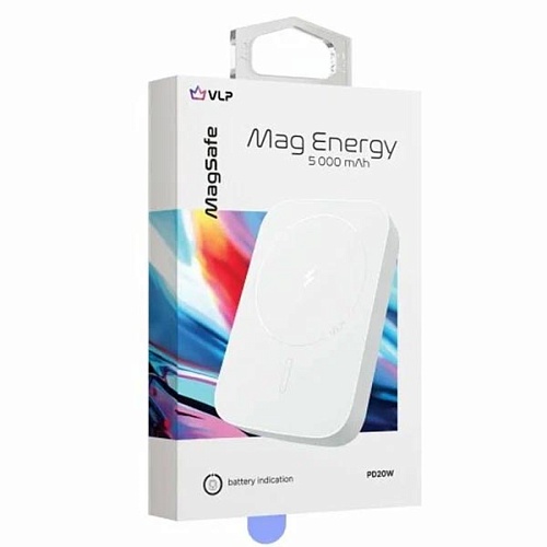 Аккумулятор внешний "vlp" Mag Energy 5000 mAh PD20W, USB-C, белый