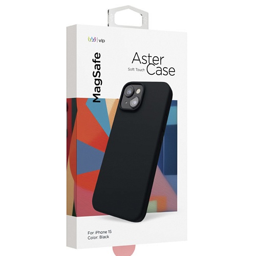 Чехол iPhone 15 "vlp" Aster Case MagSafe, черный