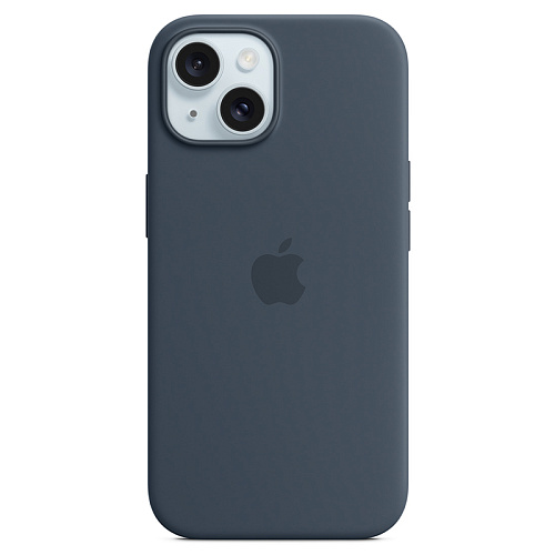 Чехол iPhone 15 Apple Silicone Case MagSafe Storm Blue