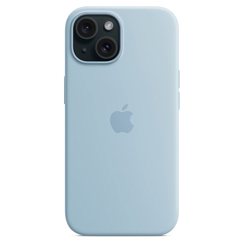 Чехол iPhone 15 Apple Silicone Case MagSafe Light Blue