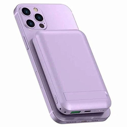 Внешний аккумулятор WIWU Snap Cube Magsafe Wireless Charge SC 10000mAh, фиолетовый