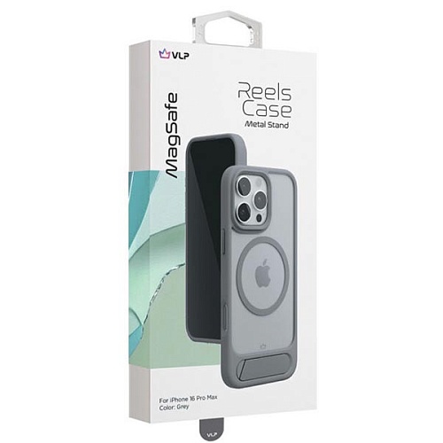 Чехол защитный "vlp" Reels Case с MagSafe для iPhone 16 Pro Max, серый