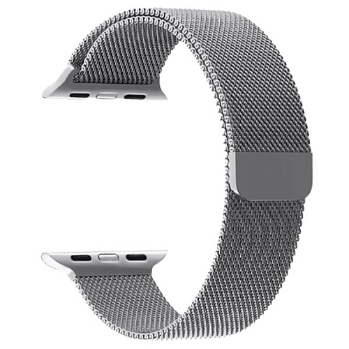Ремешок Gurdini Milanese Loop металлический для Apple Watch 42/44мм, серебристый