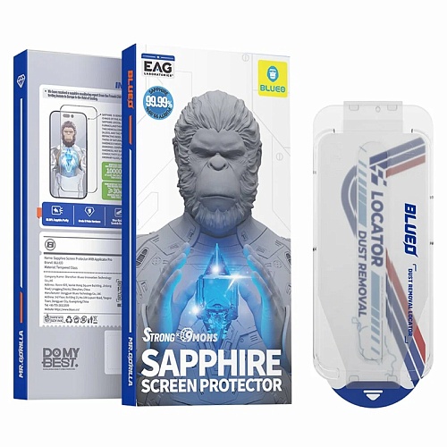 Защитное Стекло iPhone 16 Pro Max BlueO SAPPHIRE Black (+installerPro)