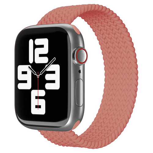 Ремешок нейлоновый плетёный “vlp” для Apple Watch 42/44/45, S/M, 2шт, коралловый