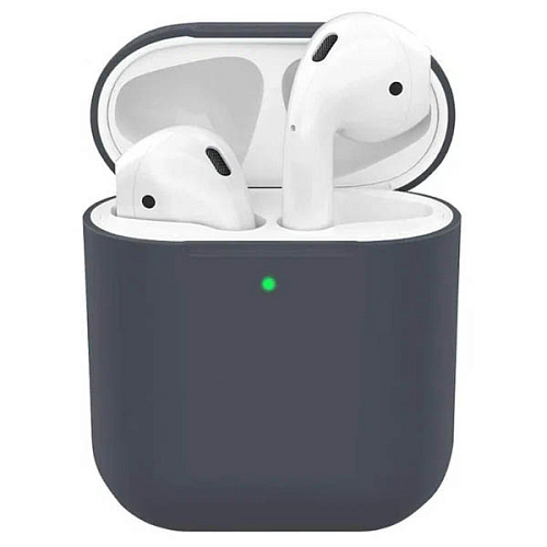 Чехол AirPods 1\2 Silicon Case, темно-серый