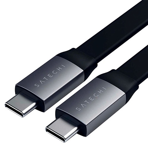 Кабель Satechi USB Type-C to USB Type-C Gen 2 Flat 21,5см, черный