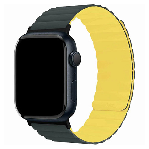 Ремешок магнитный силиконовый uBear Mode для Apple Watch 38/40/41мм, S/M, черно-желтый
