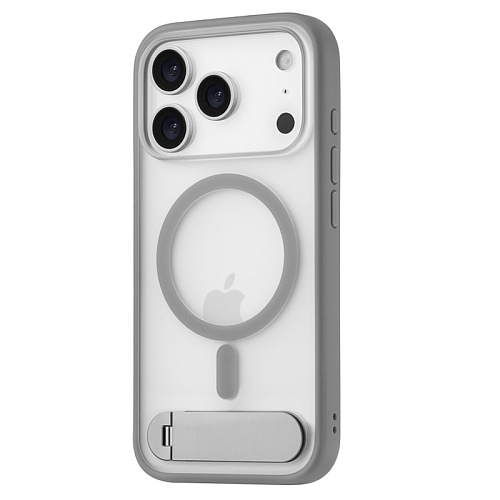 Чехол iPhone 17 Pro Max uBear Stand 360 Mag Case, MagSafe, серый