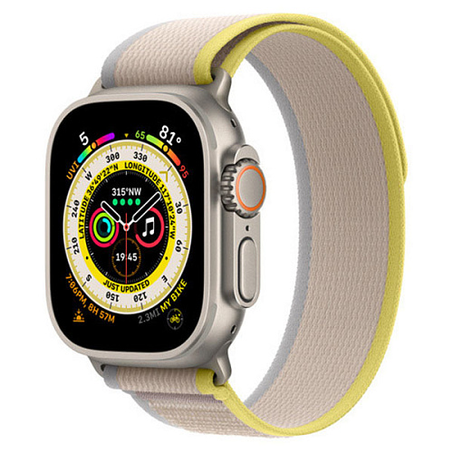 Ремешок Gurdini Trail Loop для Apple Watch 42/44/45/49мм, желтый/бежевый