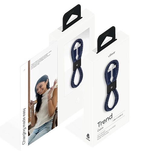 Зарядный кабель uBear Trend USB-C|USB-С 1,2 метра, 60W, синий