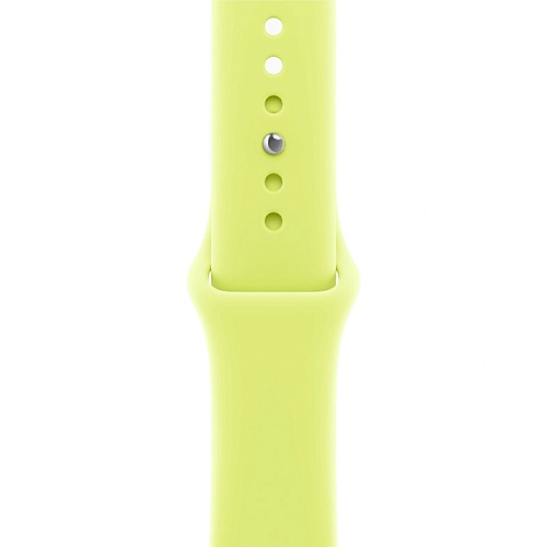 Apple Watch Series 11, 42 мм, корпус алюминий серебристый, Sport Band неоновый желтый