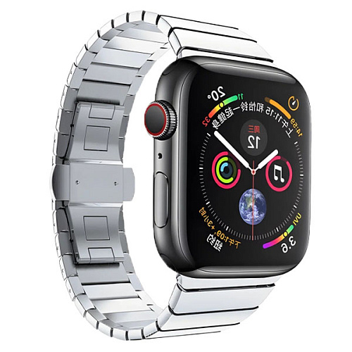 Ремешок Gurdini Stainless Steel Link Bracelet Apple Watch 42/44/45мм, серебристый