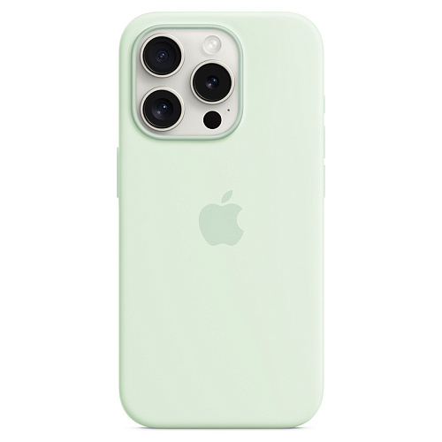 Чехол iPhone 15 Pro Apple Silicone Case MagSafe Soft Mint