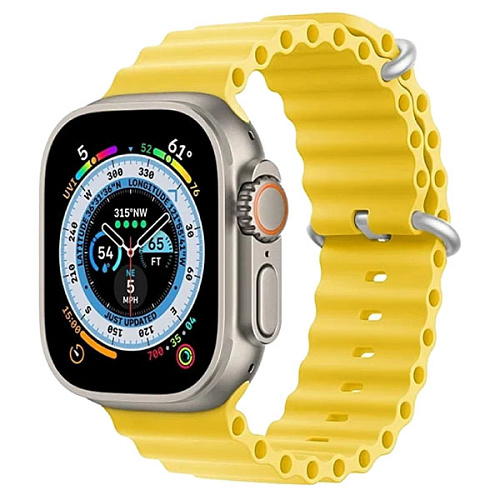 Ремешок Gurdini Ocean Band для Apple Watch 42/44/45/49мм, желтый