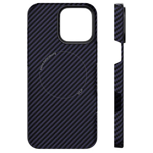 Чехол iPhone 16 Pro "vlp" Kevlar Case MagSafe, темно-синий