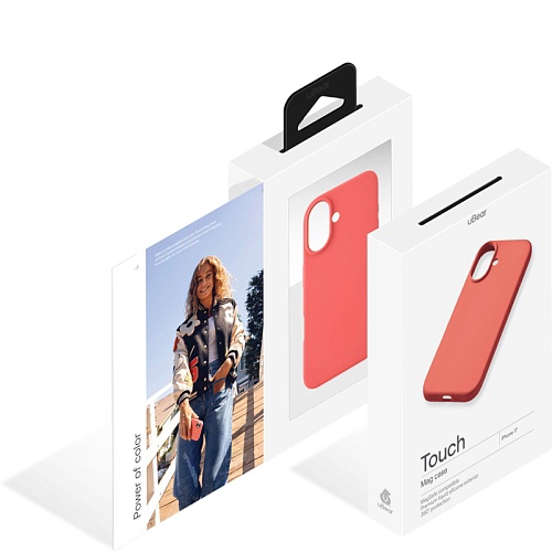 Чехол iPhone 17 uBear Touch Mag Case, MagSafe, коралловый