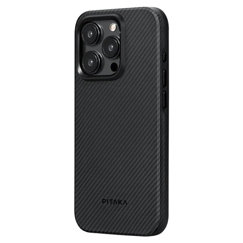 Чехол iPhone 15 Pro Pitaka MagEZ Pro 4 противоударный кевлар, черно-серый