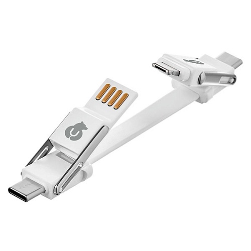 Кабель зарядный uBear Life Switch Key Ring 6 в 1, белый