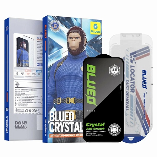 Защитное Стекло iPhone 17 Pro/17 BlueO Crystal Anti-Scratch Black (+installerPro)