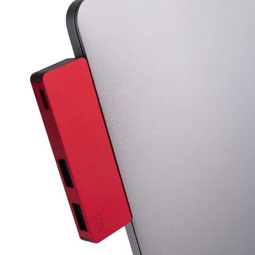 Хаб мультипортовый "vlp" Type-C 3 в 1, красный