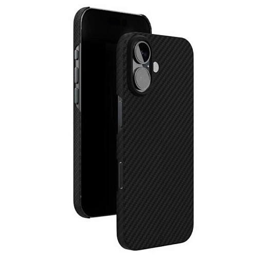 Чехол iPhone 16 "vlp" Kevlar Case MagSafe, черный
