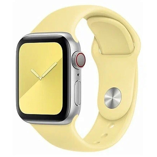 Спортивный ремешок Apple Watch 42/44mm, силиконовый, Lemon Cream