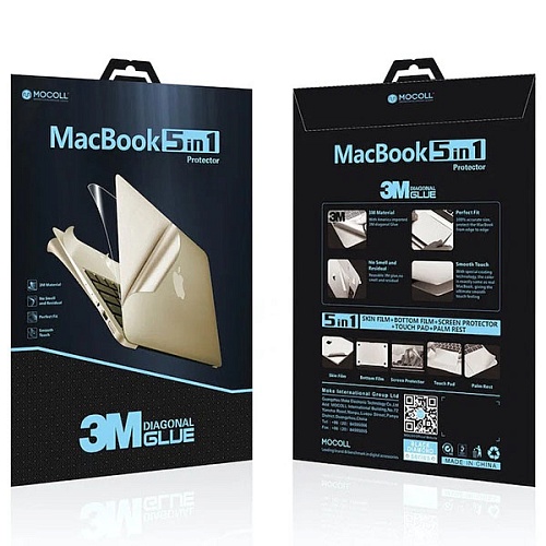 Защитная плёнка MacBook Air 13' 2018 MOCOLL (5 в 1) (Серия Black Diamond), золотистый