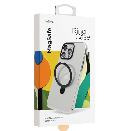 Чехол iPhone 15 Pro Max "vlp" Ring Case MagSafe c подставкой, черный
