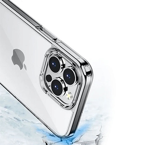 Чехол iPhone 14 Pro Max Gurdini Alba Transparent Protective, голубой