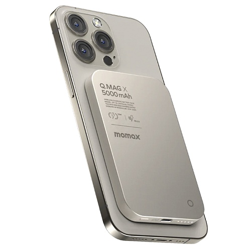 Внешний аккумулятор Momax Q.Mag X Magsafe 5000 mAh, ультратонкий, титановый