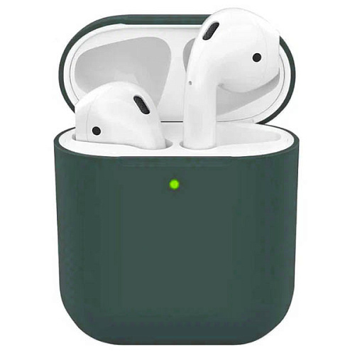 Чехол AirPods 1\2 Silicon Case, темно-зеленый