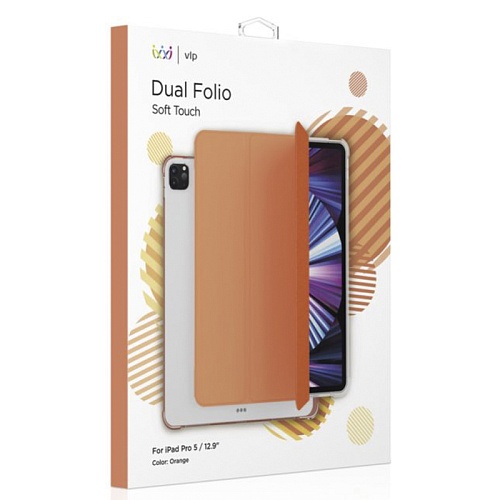 Чехол iPad Pro 2021 (12.9'') "vlp" Dual Folio, оранжевый