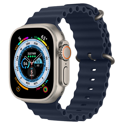 Ремешок Gurdini Ocean Band для Apple Watch 42/44/45/49мм, синий