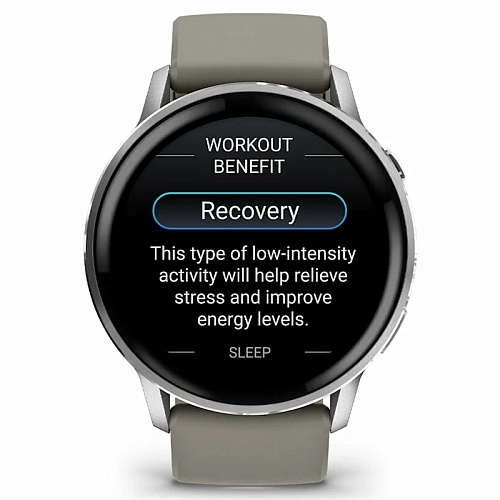 Спортивные часы Garmin Venu 4, 45 мм, корпус серебристый, силиконовый серый ремешок