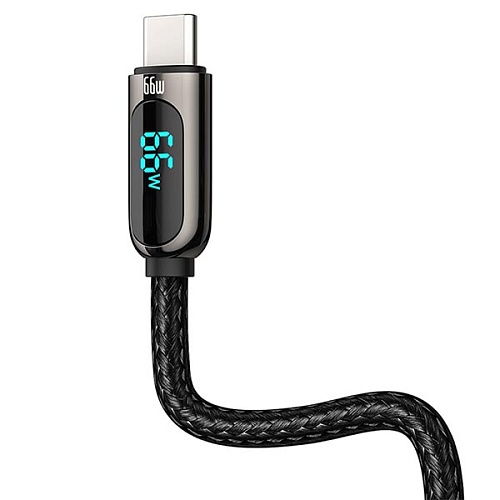 Кабель Baseus Display Fast Charging USB to Type-C 66W 1m, черный