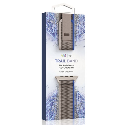 Ремешок нейлоновый Trail Band "vlp" для Apple Watch 42/44/45/49mm, синий-серый