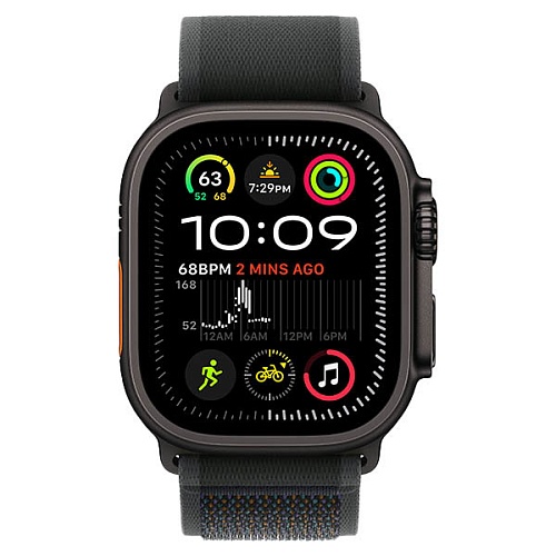 Apple Watch Ultra 2 2024, 49 мм, корпус из черного титана, Trail Loop, черный, S/M