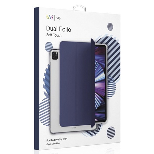 Чехол iPad Pro 2021 (12.9'') "vlp" Dual Folio, темно-сини