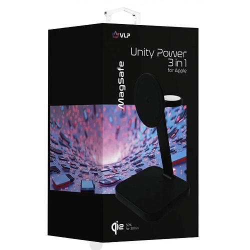 Беспроводное зарядное устройство "vlp" Unity Power 3 in 1 для Apple, черный