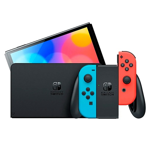 Игровая приставка Nintendo Switch OLED, неон