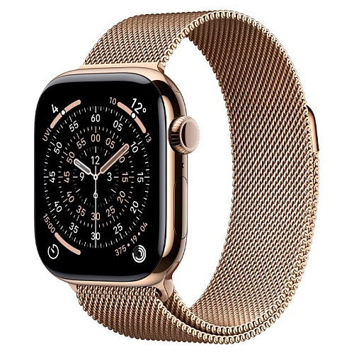 Apple Watch Series 11, 46 мм, корпус из титана золотистый, Titanium Milanese Loop золотистый