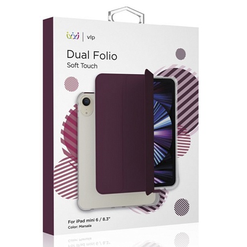 Чехол iPad mini 6 2021 "vlp" Dual Folio, марсала