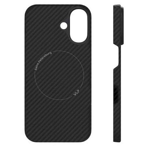 Чехол iPhone 16 "vlp" Kevlar Case MagSafe, черный