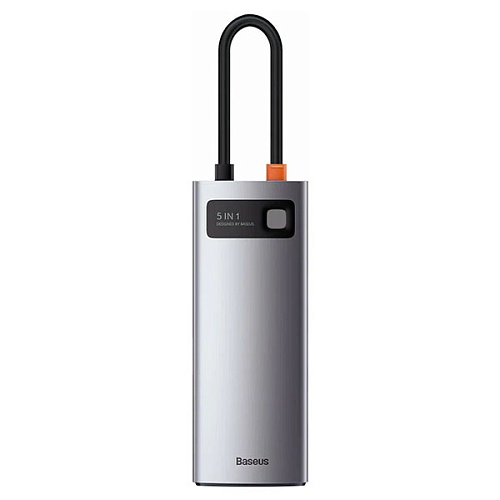 Хаб Baseus Metal Gleam Series 5-in-1 Multifunctional Type-C, серый
