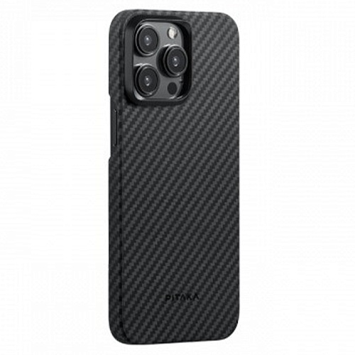Чехол iPhone 15 Pro Pitaka MagEZ Case 4 кевлар, черно-серый