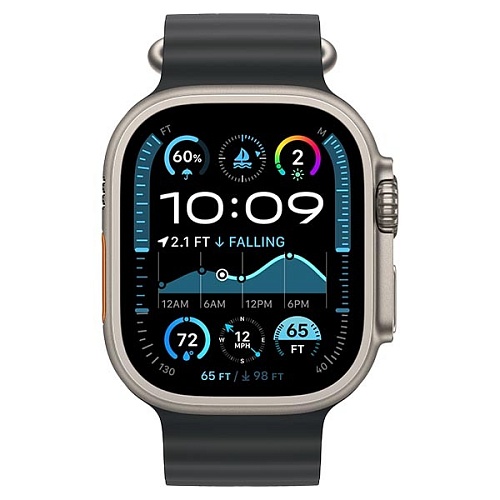 Apple Watch Ultra 2 2024, 49 мм, корпус из титана, Ocean Band, черный