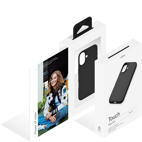 Чехол iPhone 17 uBear Touch Mag Case, MagSafe, черный