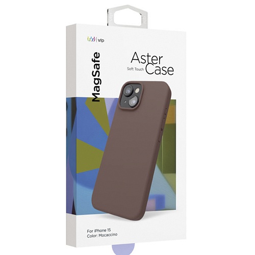 Чехол iPhone 15 "vlp" Aster Case MagSafe, моккачино